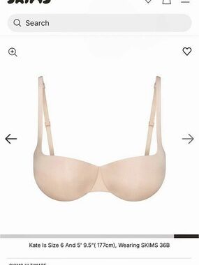 SKIMS Ultimate Balconette Push-Up Bra Beige 40D